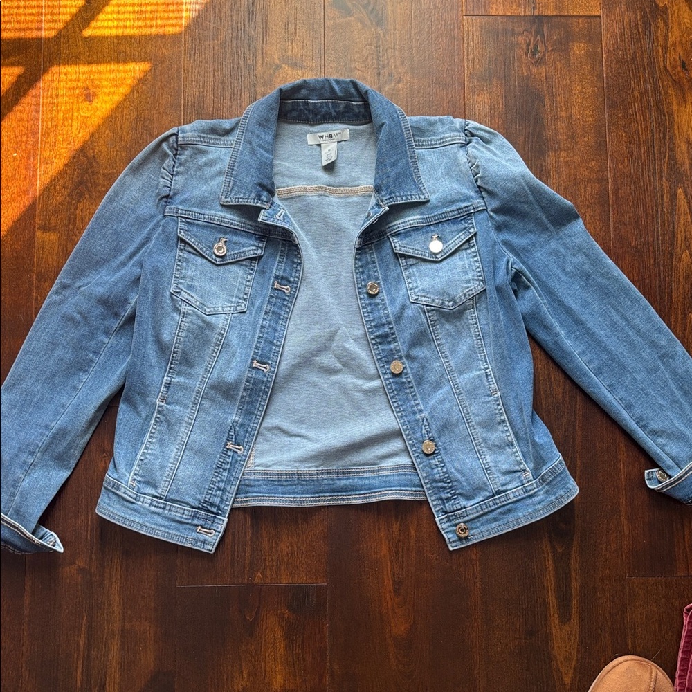 White House Black Market Light Blue Denim Jacket